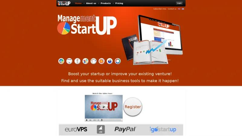 Homepage of Management Startup