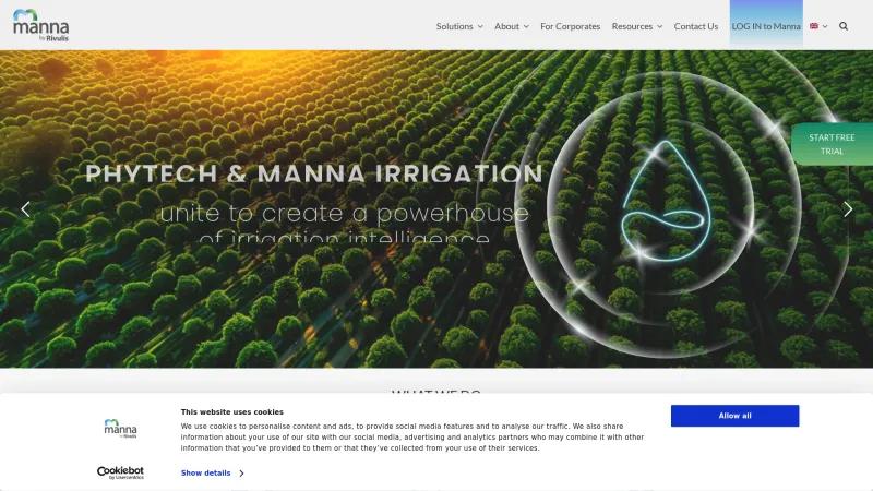 Homepage of Manna Irrigation