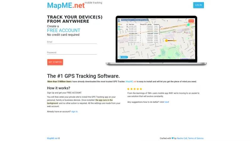 Homepage of MapME.net