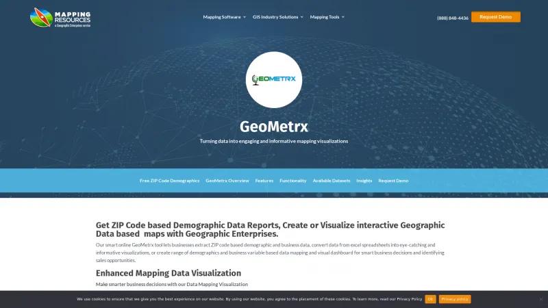 Homepage of GeoMetrx