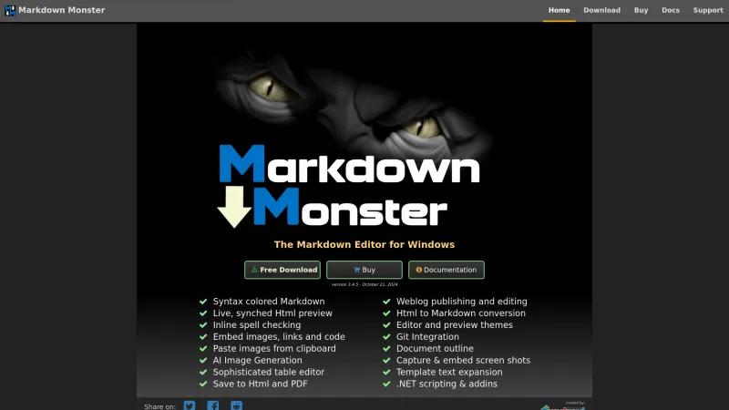 Homepage of Markdown Monster