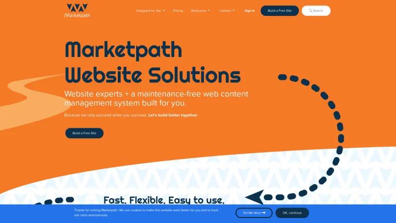 Homepage of Marketpath CMS