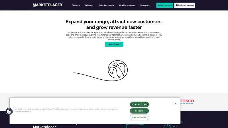 Homepage of Marketplacer