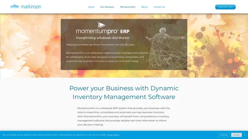 Homepage of MomentumPro