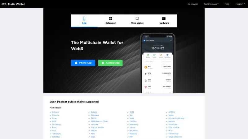 Homepage of MathWallet