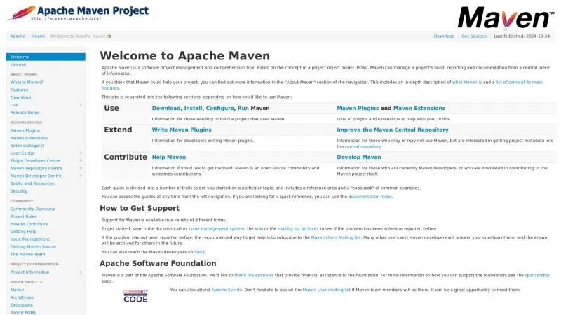 Homepage of Apache Maven