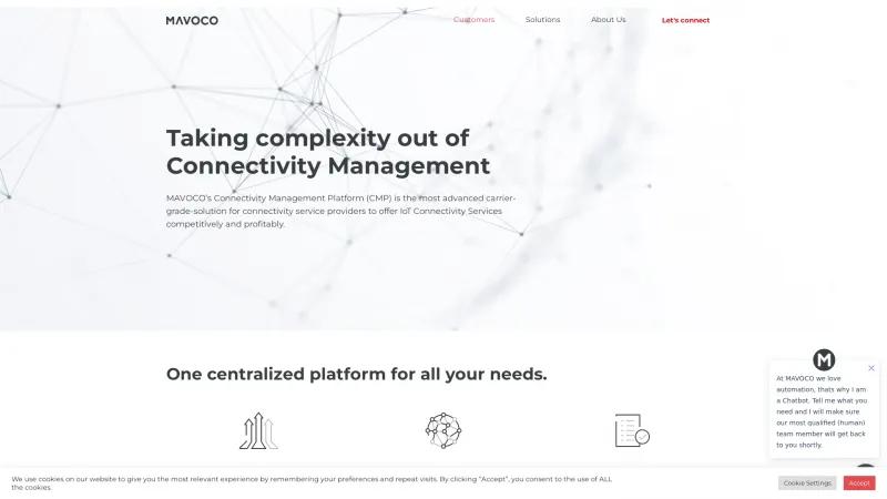 Homepage of Mavoco CMP