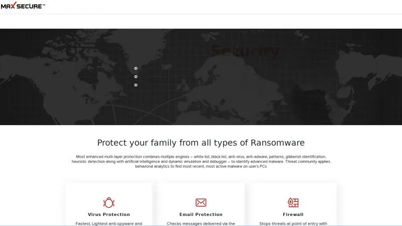 Homepage of Max Secure Spyware Detector