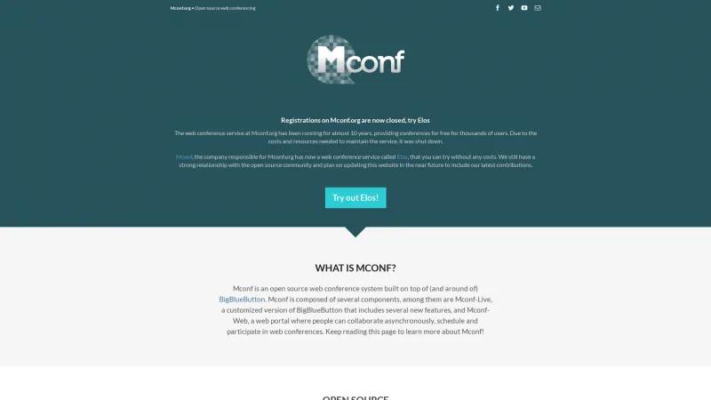 Homepage of Mconf-Live