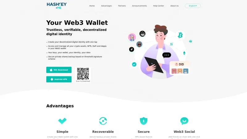 Homepage of HashKey Me