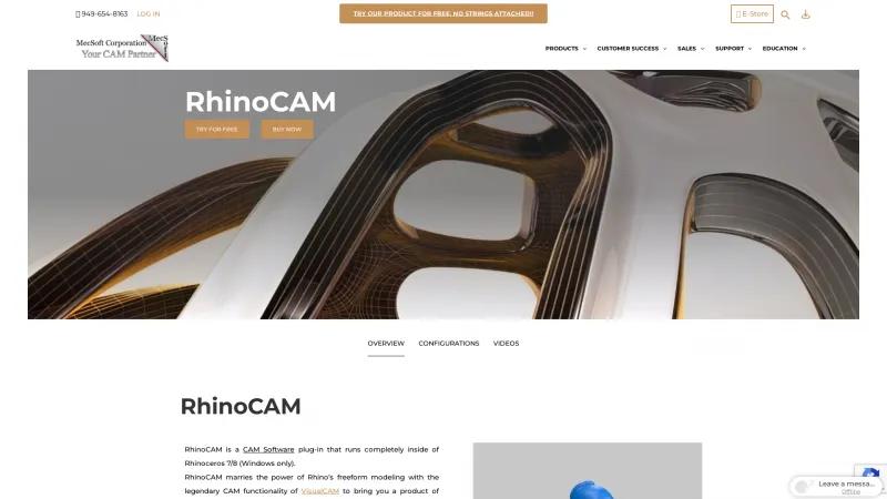 Homepage of RhinoCAM