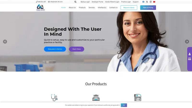 Homepage of Medi-EHR