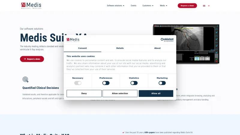 Homepage of Medis Suite XA