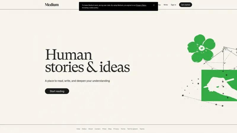 Homepage of Medium