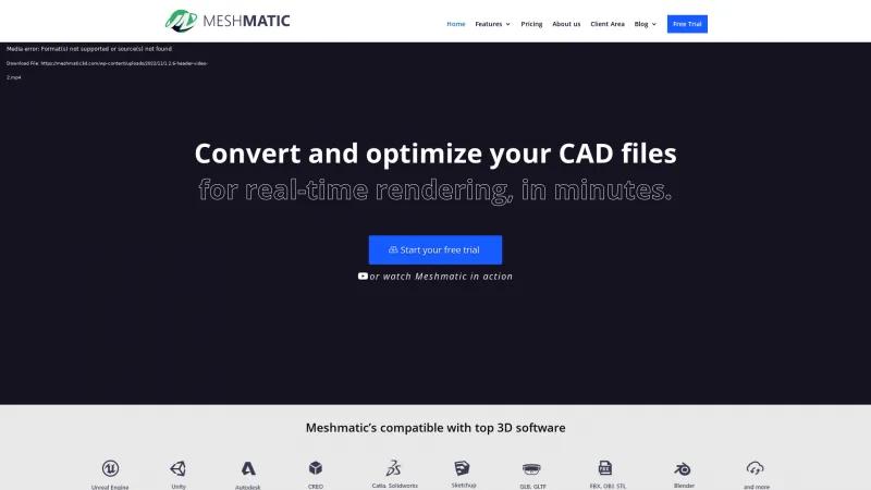 Homepage of Meshmatic