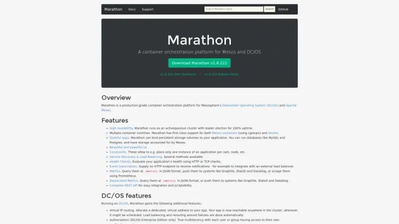 Homepage of Marathon