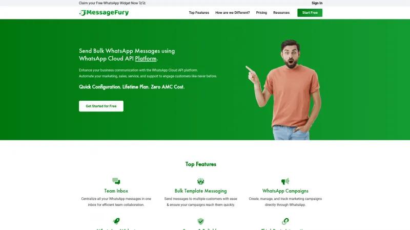 Homepage of Message Fury