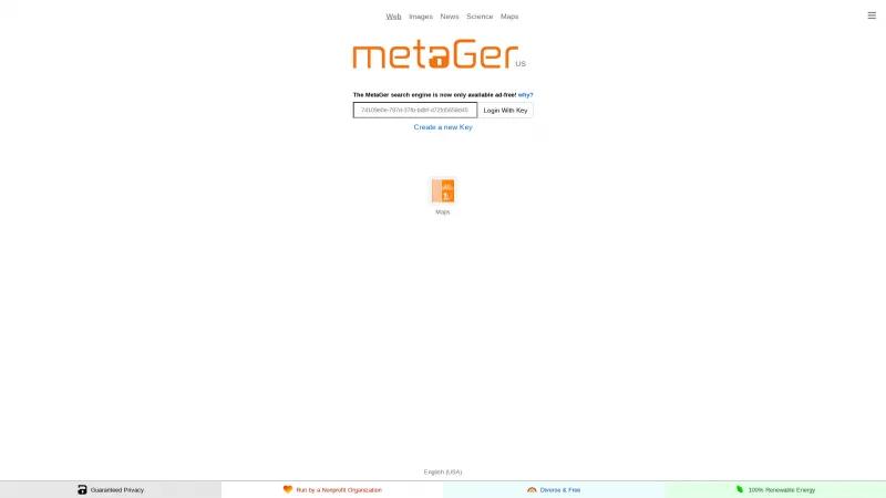 Homepage of MetaGer