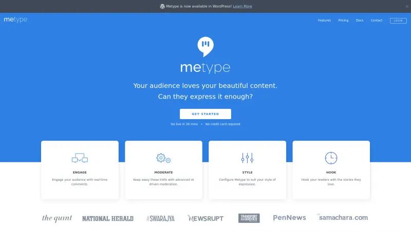 Homepage of Metype