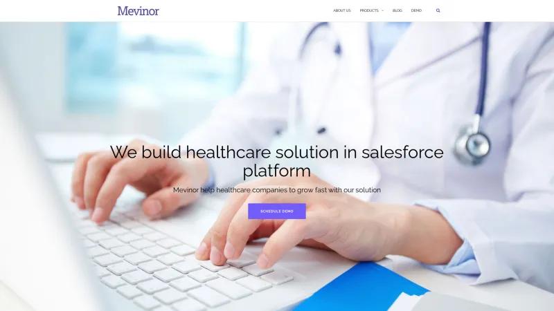 Homepage of Mevinor Practice Management