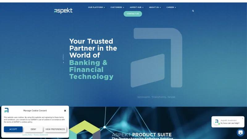 Homepage of Aspekt Microfinance Software