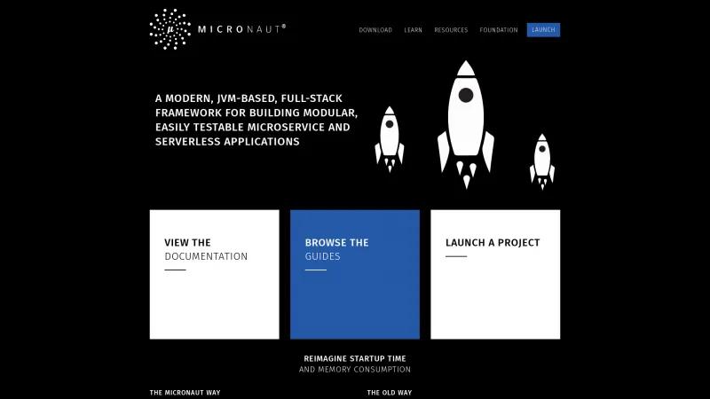 Homepage of Micronaut