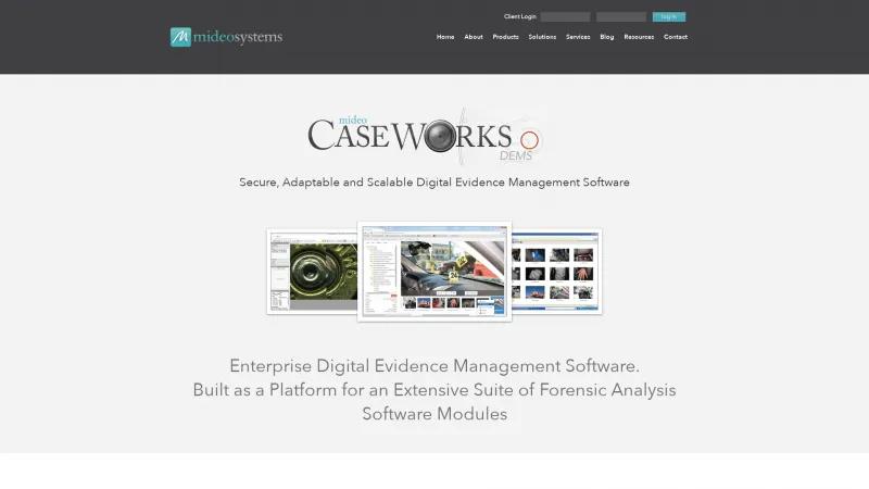 Homepage of Mideo CaseWorks