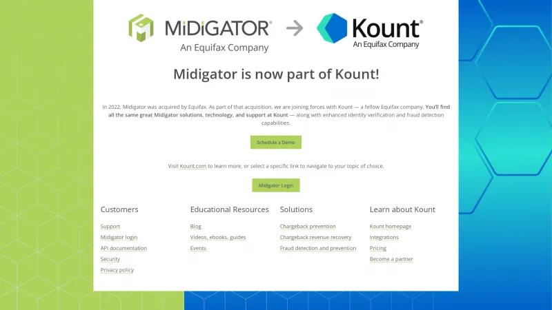 Homepage of Midigator