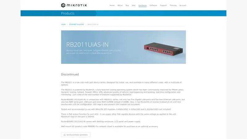 Homepage of RB2011UiAS-IN