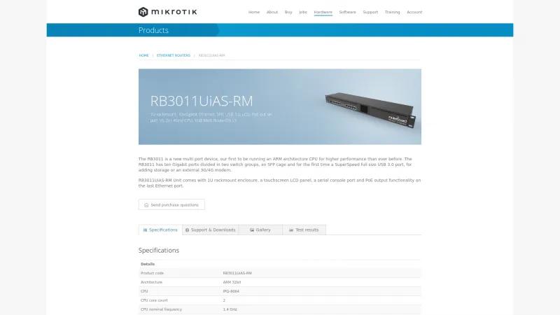 Homepage of RB3011UiAS-RM