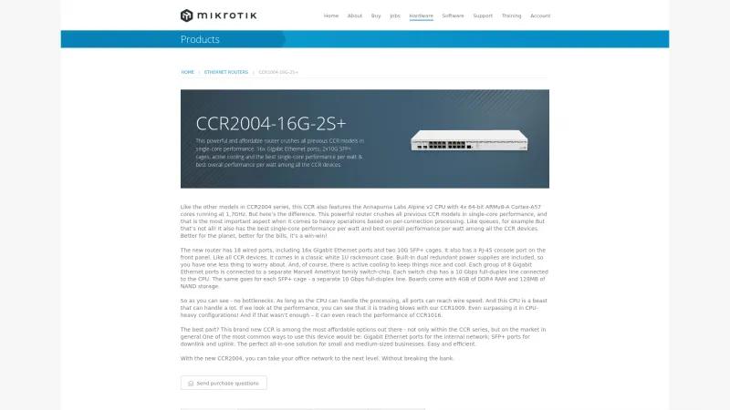 Homepage of CCR2004-16G-2S+