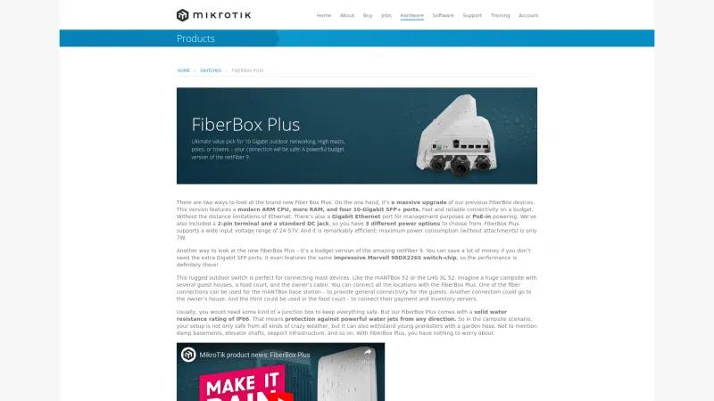 Homepage of FiberBox Plus