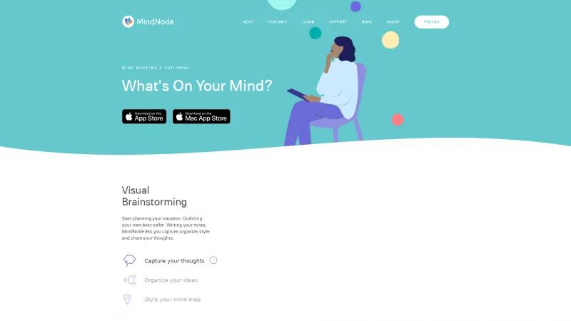 Homepage of MindNode