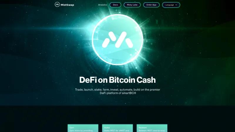 Homepage of MistSwap