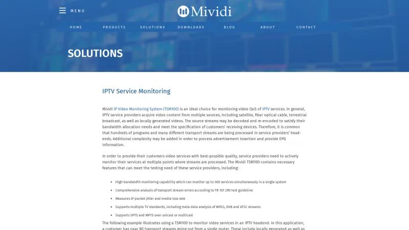 Homepage of Mividi