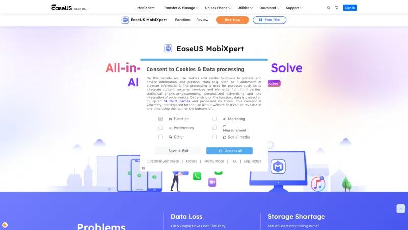 Homepage of EaseUS MobiXpert