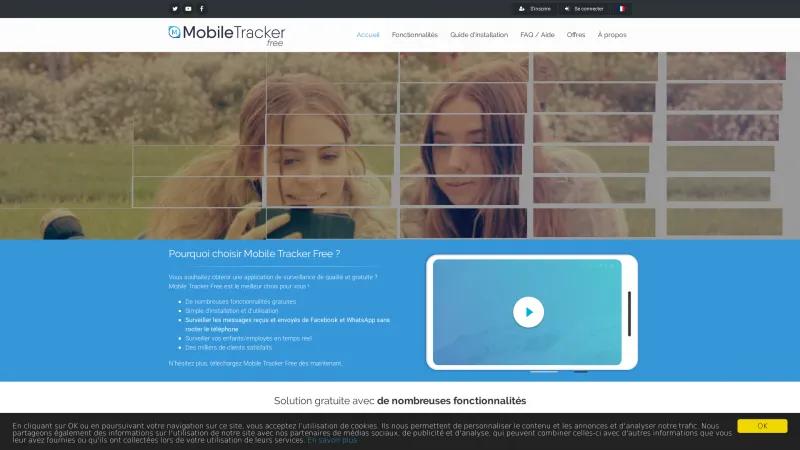 Homepage of Mobile Tracker Free