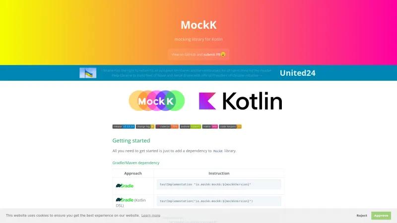 Homepage of MockK