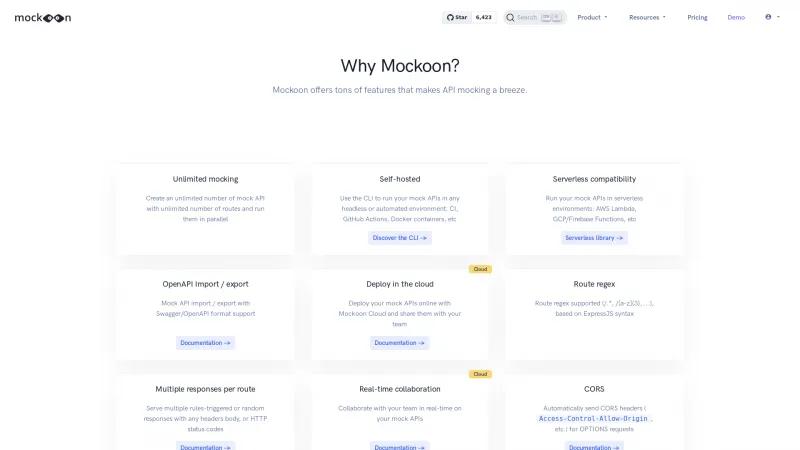 Homepage of Mockoon