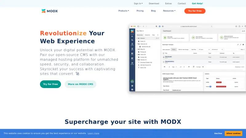 Homepage of MODX