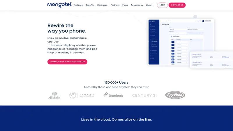 Homepage of MongoTel