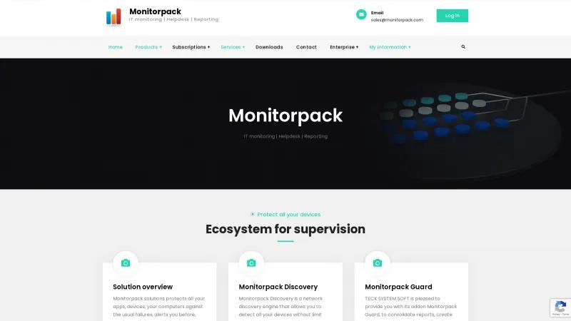 Homepage of Monitorpack Discovery