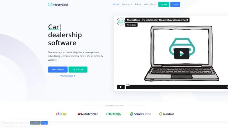 Homepage of MotorDesk