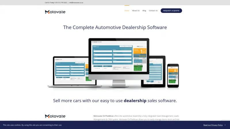 Homepage of Motovate OnTheMove