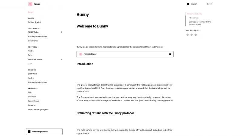 Homepage of Bunny