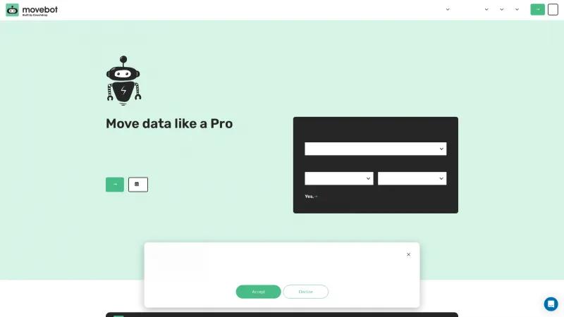 Homepage of Movebot