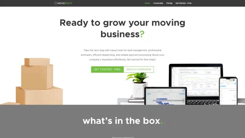 Homepage of Move Right