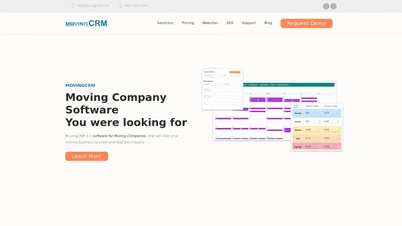 Homepage of MovingCRM