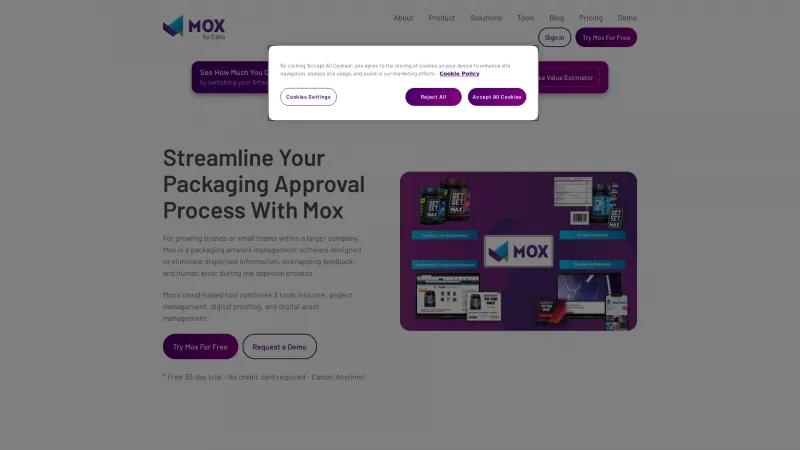 Homepage of Mox