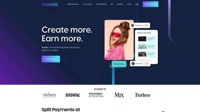 Homepage of Mozaic